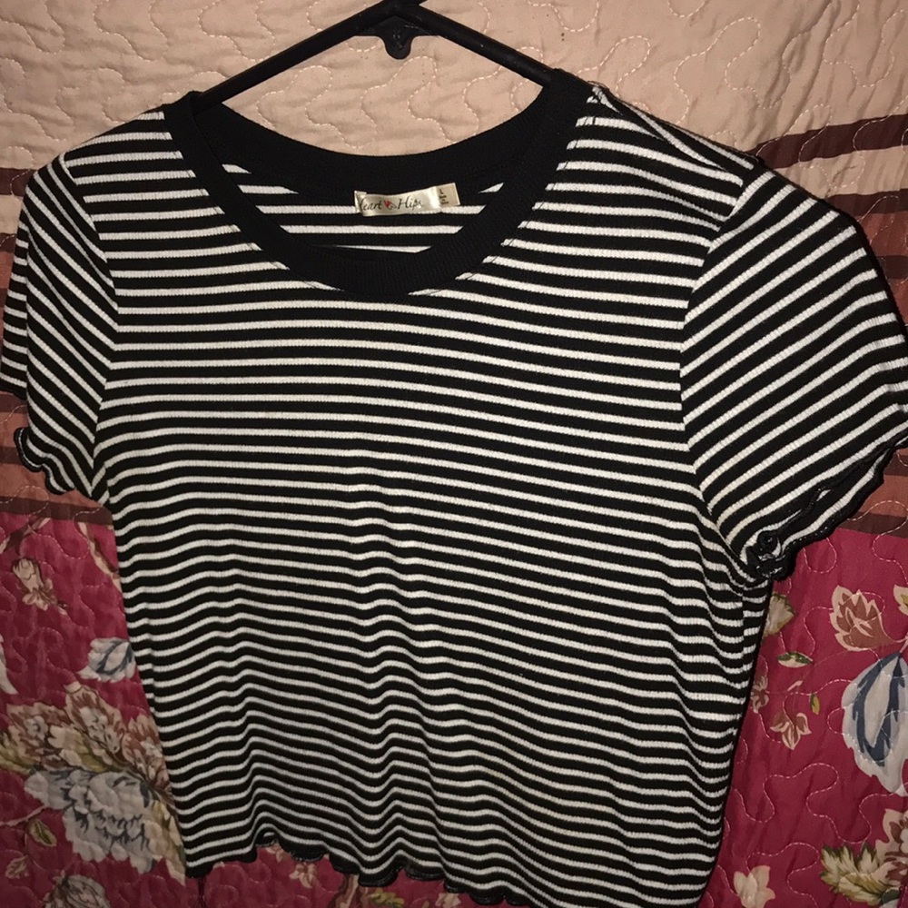 Black And white stripe crop top